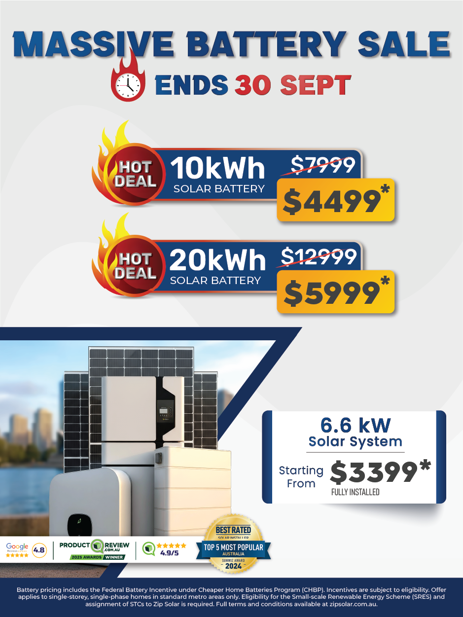 Solar panel system sale banner for Australia