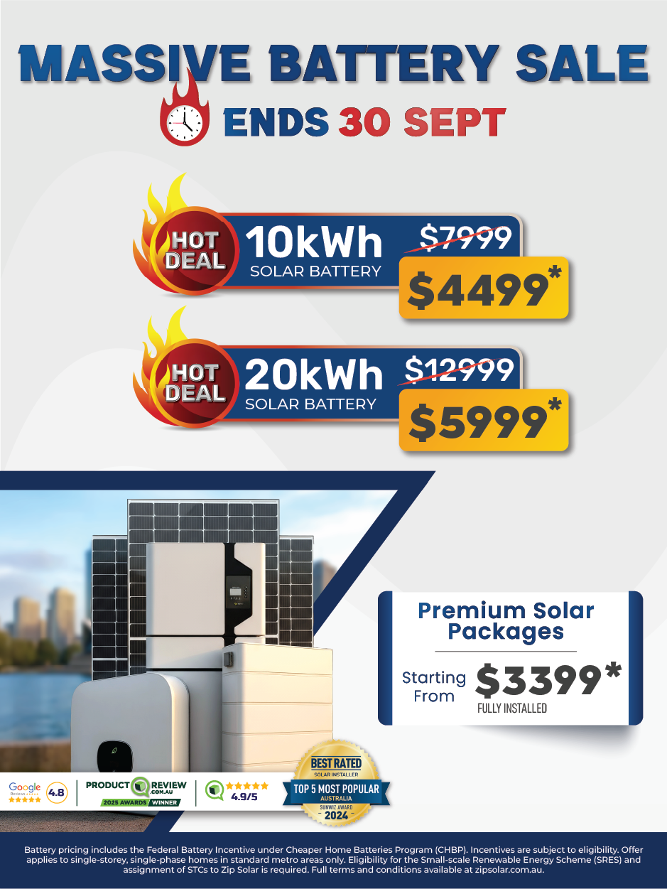 Solar panel system sale banner for Australia