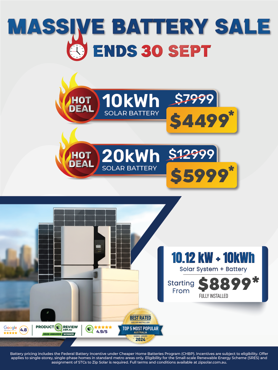 Solar panel system sale banner for Australia