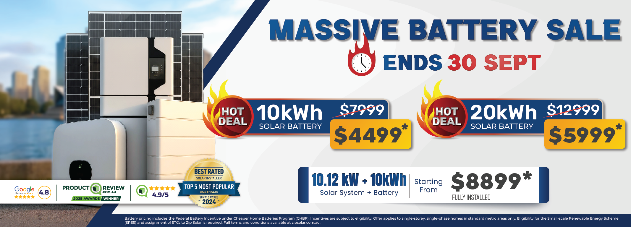 Solar panel system sale banner for Australia