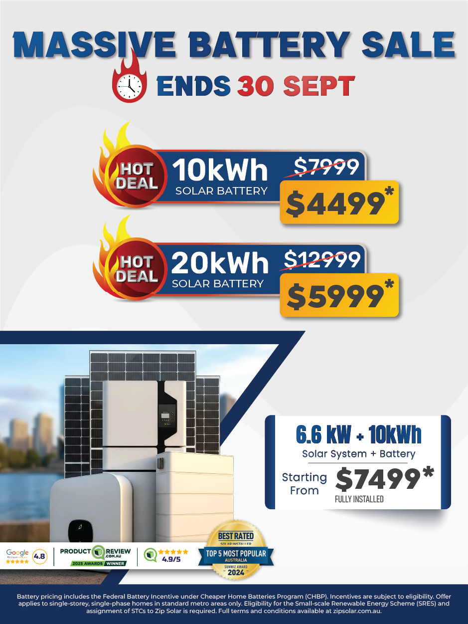 Solar panel system sale banner for Australia