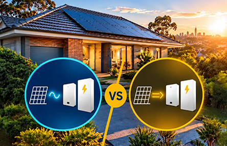 Image showing AC vs DC coupled battery systems for an existing rooftop solar installation