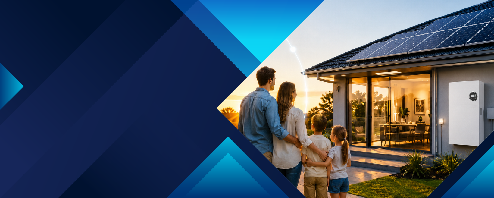 Modern Australian home with rooftop solar panels and a home battery, highlighting the NSW Home Energy Saver Program for interest-free solar and battery finance