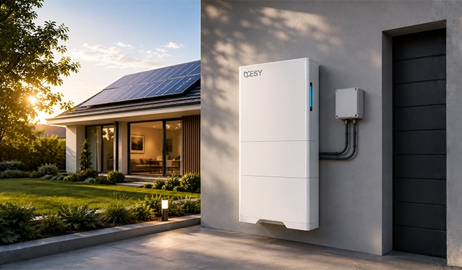 ESY SunHome battery system installed at an Australian home with solar panels and residential energy storage solution