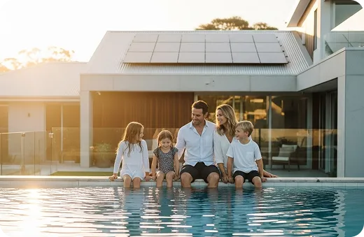 Family enjoying sustainable living with solar rebates and incentive benefits.
