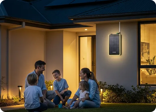 family enjoying best solar and battery deal at home