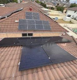 Rooftop solar panels installed on residential house in Australia