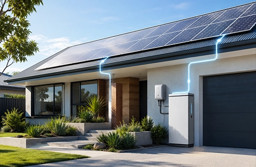 42kWh solar battery package connected to a rooftop solar system for efficient energy storage in an Australian home.