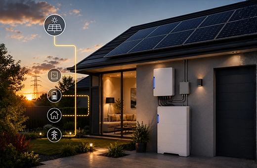 42kWh solar battery package installed with rooftop solar panels, eligible for Australian battery rebate and federal incentive programs.