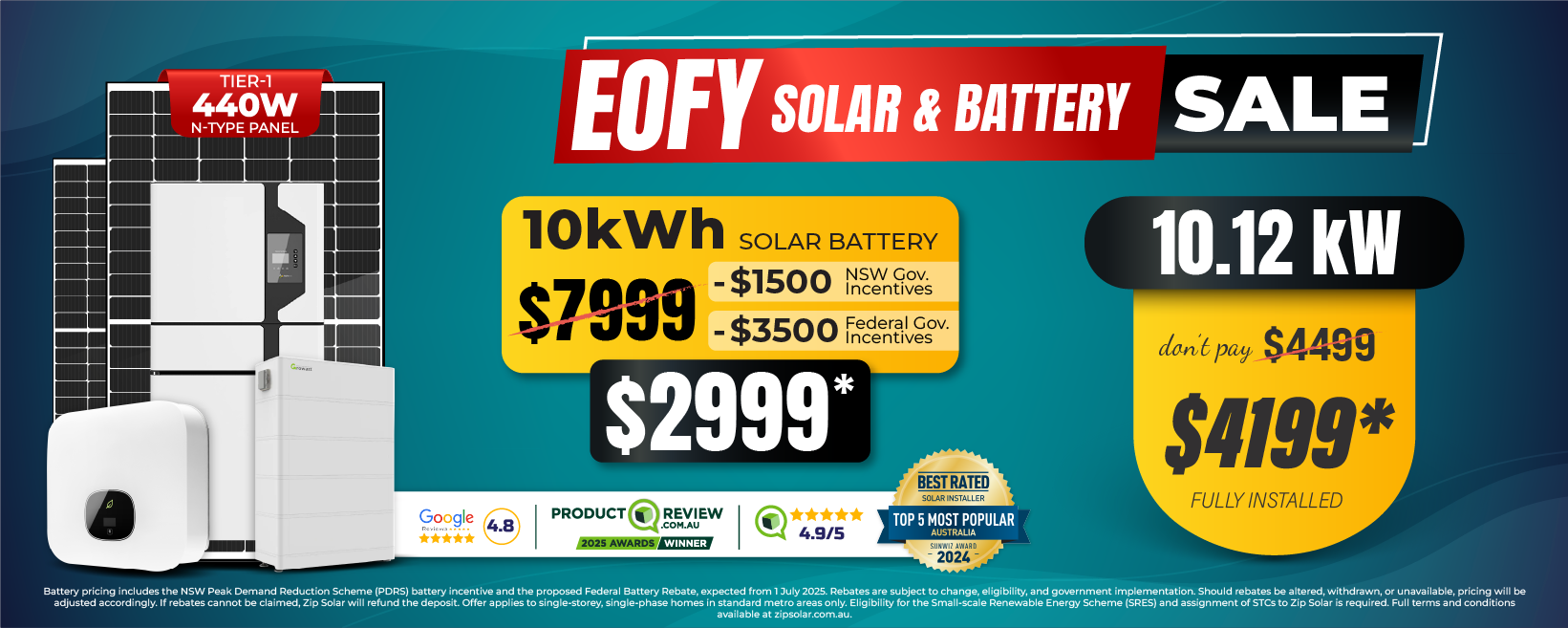 10kw solar panel system sale banner for Australian location