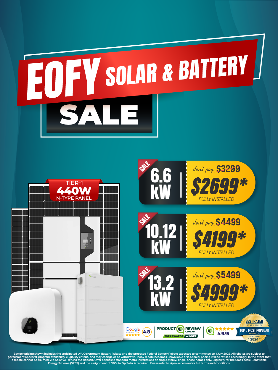 Solar panel system sale mobile banner for Western Australia metro location