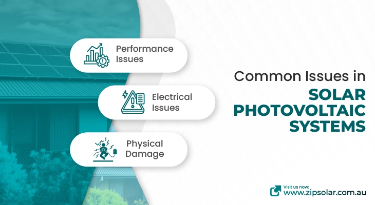 Common issues in solar pv systems infographic